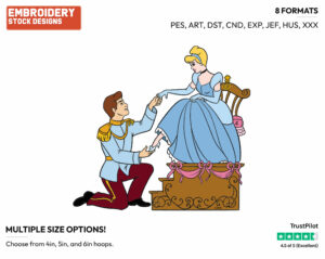 Cinderella, Prince - Disney's Cinderella - Embroidery Design in 3 sizes & 8 formats