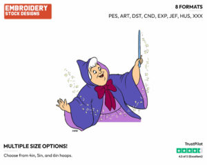 Fairy Godmother - Disney's Cinderella - Embroidery Design in 3 sizes & 8 formats