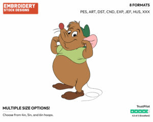 Gus Flexing Muscles - Disney's Cinderella - Embroidery Design in 3 sizes & 8 formats