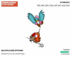 Bird Carrying Jaq - Disney's Cinderella - Embroidery Design in 3 sizes & 8 formats