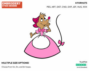 Perla - Disney's Cinderella - Embroidery Design in 3 sizes & 8 formats