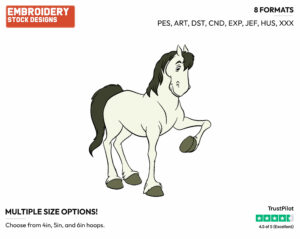 Major The Horse - Disney's Cinderella - Embroidery Design in 3 sizes & 8 formats