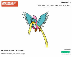 Bird Carrying Measuring Tape - Disney's Cinderella - Embroidery Design in 3 sizes & 8 formats