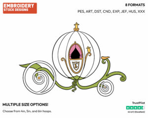 Carriage - Disney's Cinderella - Embroidery Design in 3 sizes & 8 formats