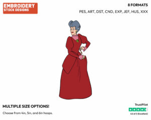 Lady Tremaine Hiding Key - Disney's Cinderella - Embroidery Design in 3 sizes & 8 formats
