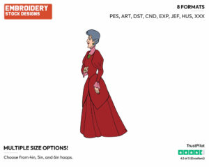 Lady Tremaine - Disney's Cinderella - Embroidery Design in 3 sizes & 8 formats
