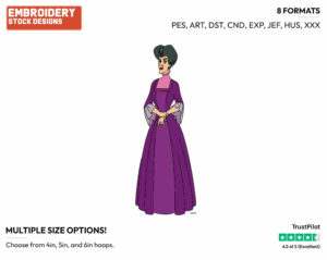 Lady Tremaine - Disney's Cinderella - Embroidery Design in 3 sizes & 8 formats