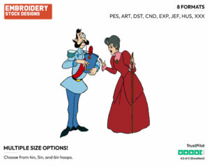 Lady Tremaine, Grand Duke - Disney's Cinderella - Embroidery Design in 3 sizes & 8 formats