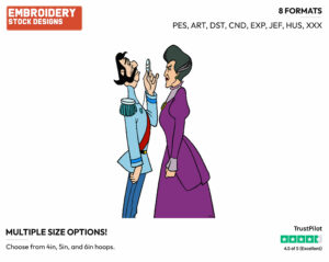Lady Tremaine, Grand Duke - Disney's Cinderella - Embroidery Design in 3 sizes & 8 formats