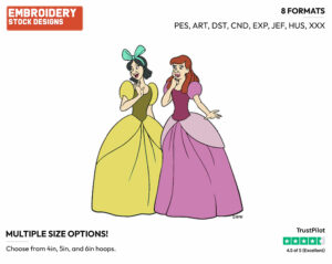 Anastasia, Drizella - Disney's Cinderella - Embroidery Design in 3 sizes & 8 formats