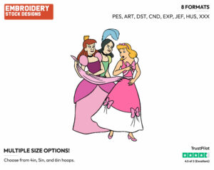 Cinderella, Anastasia, Drizella - Disney's Cinderella - Embroidery Design in 3 sizes & 8 formats
