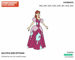 Anastasia - Disney's Cinderella - Embroidery Design in 3 sizes & 8 formats