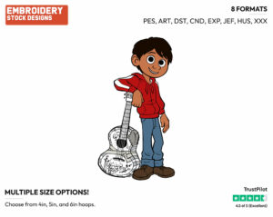Miguel - Disney's Coco - Embroidery Design in 3 sizes & 8 formats