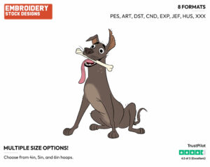 Dante, Bone - Disney's Coco - Embroidery Design in 3 sizes & 8 formats