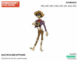 Hector - Disney's Coco - Embroidery Design in 3 sizes & 8 formats