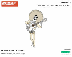 Ernesto De La Cruz - Disney's Coco - Embroidery Design in 3 sizes & 8 formats