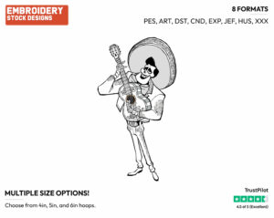 Ernesto De La Cruz - Disney's Coco - Embroidery Design in 3 sizes & 8 formats
