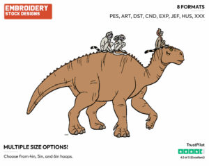 Aladar - Disney's Dinosaur - Embroidery Design in 3 sizes & 8 formats