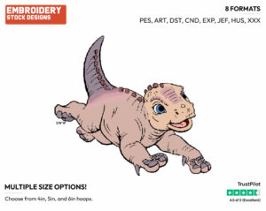 Baby Aladar - Disney's Dinosaur - Embroidery Design in 3 sizes & 8 formats