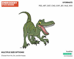 Raptor - Disney's Dinosaur - Embroidery Design in 3 sizes & 8 formats