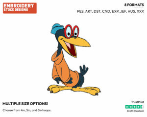 Crow Specks Wearing Glasses - Disney's Dumbo - Embroidery Design in 3 sizes & 8 formats