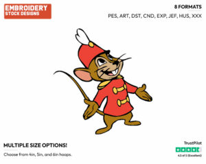 Timothy - Disney's Dumbo - Embroidery Design in 3 sizes & 8 formats