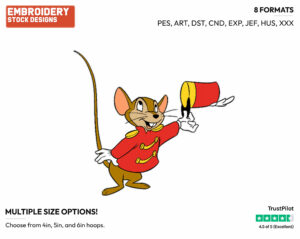 Timothy - Disney's Dumbo - Embroidery Design in 3 sizes & 8 formats