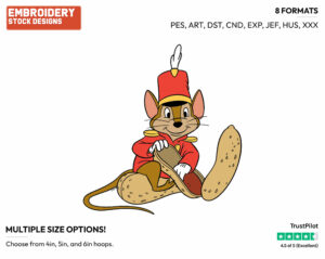 Timothy - Disney's Dumbo - Embroidery Design in 3 sizes & 8 formats