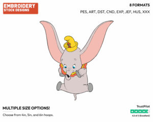 Dumbo, Timothy - Disney's Dumbo - Embroidery Design in 3 sizes & 8 formats