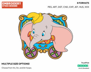 Dumbo At The Circus - Disney's Dumbo - Embroidery Design in 3 sizes & 8 formats