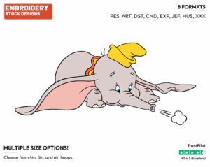 Dumbo - Disney's Dumbo - Embroidery Design in 3 sizes & 8 formats