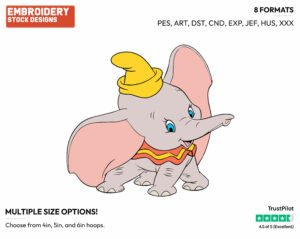 Dumbo - Disney's Dumbo - Embroidery Design in 3 sizes & 8 formats