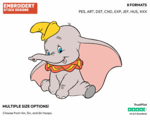 Dumbo - Disney's Dumbo - Embroidery Design in 3 sizes & 8 formats