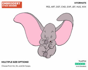 Dumbo Sneezing - Disney's Dumbo - Embroidery Design in 3 sizes & 8 formats