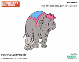 Dumbo, Jumbo - Disney's Dumbo - Embroidery Design in 3 sizes & 8 formats