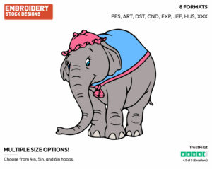 Jumbo - Disney's Dumbo - Embroidery Design in 3 sizes & 8 formats