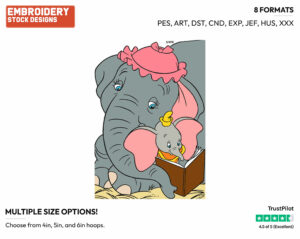Dumbo, Jumbo - Disney's Dumbo - Embroidery Design in 3 sizes & 8 formats