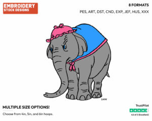 Jumbo - Disney's Dumbo - Embroidery Design in 3 sizes & 8 formats