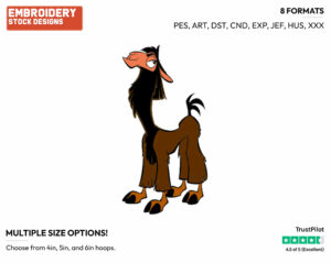 Kuzco - Disney's The Emperor's New Groove - Embroidery Design in 3 sizes & 8 formats