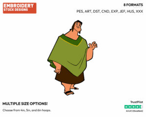 Pacha - Disney's The Emperor's New Groove - Embroidery Design in 3 sizes & 8 formats