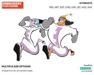 Yzma, Kronk - Disney's The Emperor's New Groove - Embroidery Design in 3 sizes & 8 formats
