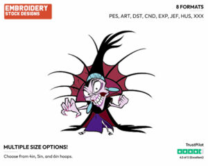 Yzma - Disney's The Emperor's New Groove - Embroidery Design in 3 sizes & 8 formats