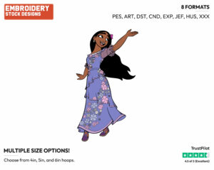 Isabela - Disney's Encanto - Embroidery Design in 3 sizes & 8 formats