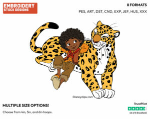Antonio With Parce The Jaguar - Disney's Encanto - Embroidery Design in 3 sizes & 8 formats