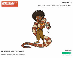 Antonio, Snake - Disney's Encanto - Embroidery Design in 3 sizes & 8 formats