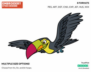 Pico Flying - Disney's Encanto - Embroidery Design in 3 sizes & 8 formats