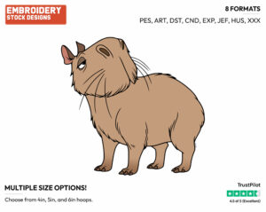 Capybara - Disney's Encanto - Embroidery Design in 3 sizes & 8 formats