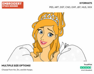 Giselle In Wedding Dress - Disney's Enchanted - Embroidery Design in 3 sizes & 8 formats