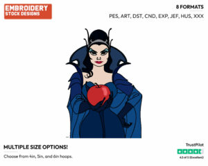 Queen Narissa - Disney's Enchanted - Embroidery Design in 3 sizes & 8 formats