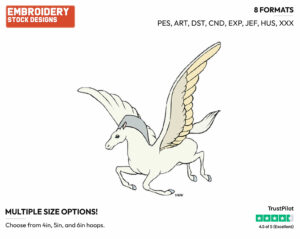 Pegasus - Disney's Mickey Mouse & Friends in Fantasia - Embroidery Design in 3 sizes & 8 formats
